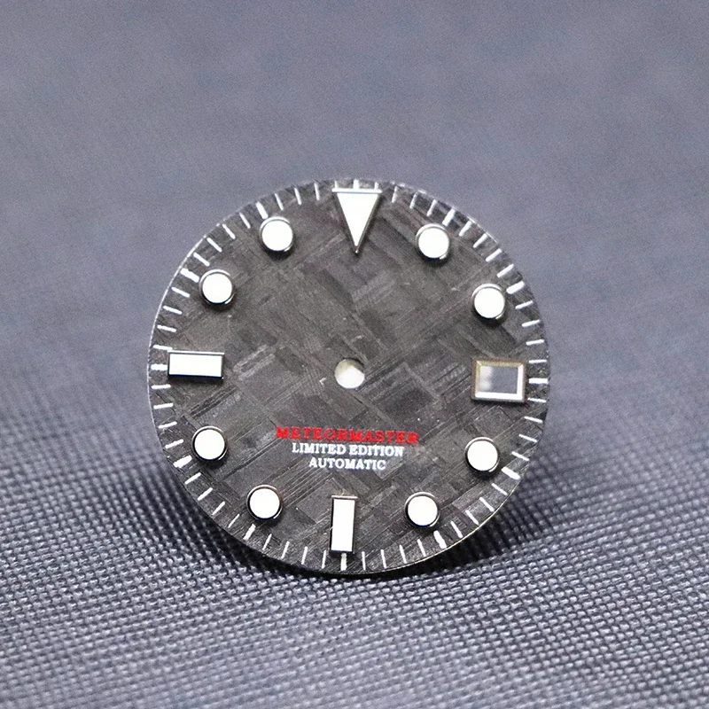 Natural Black Meteorite Dial Modified Universal SKX007 Mod Watch Case SKX Dial NH35 NH36 Movement