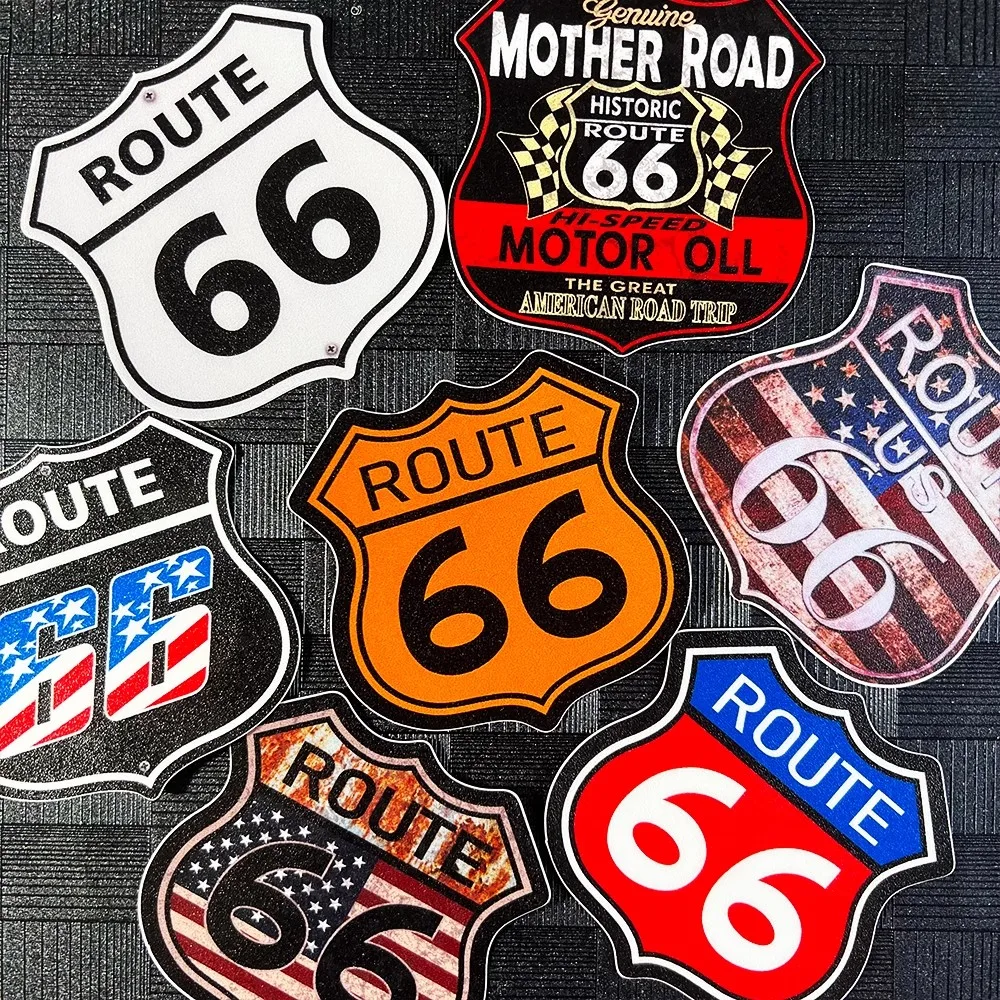 

ROUTE 66 Matte Sticker ROUTE Logo Waterproof Decal Motorcycle Modification Accessories Camping Car Vehicle Trunk Universal Type