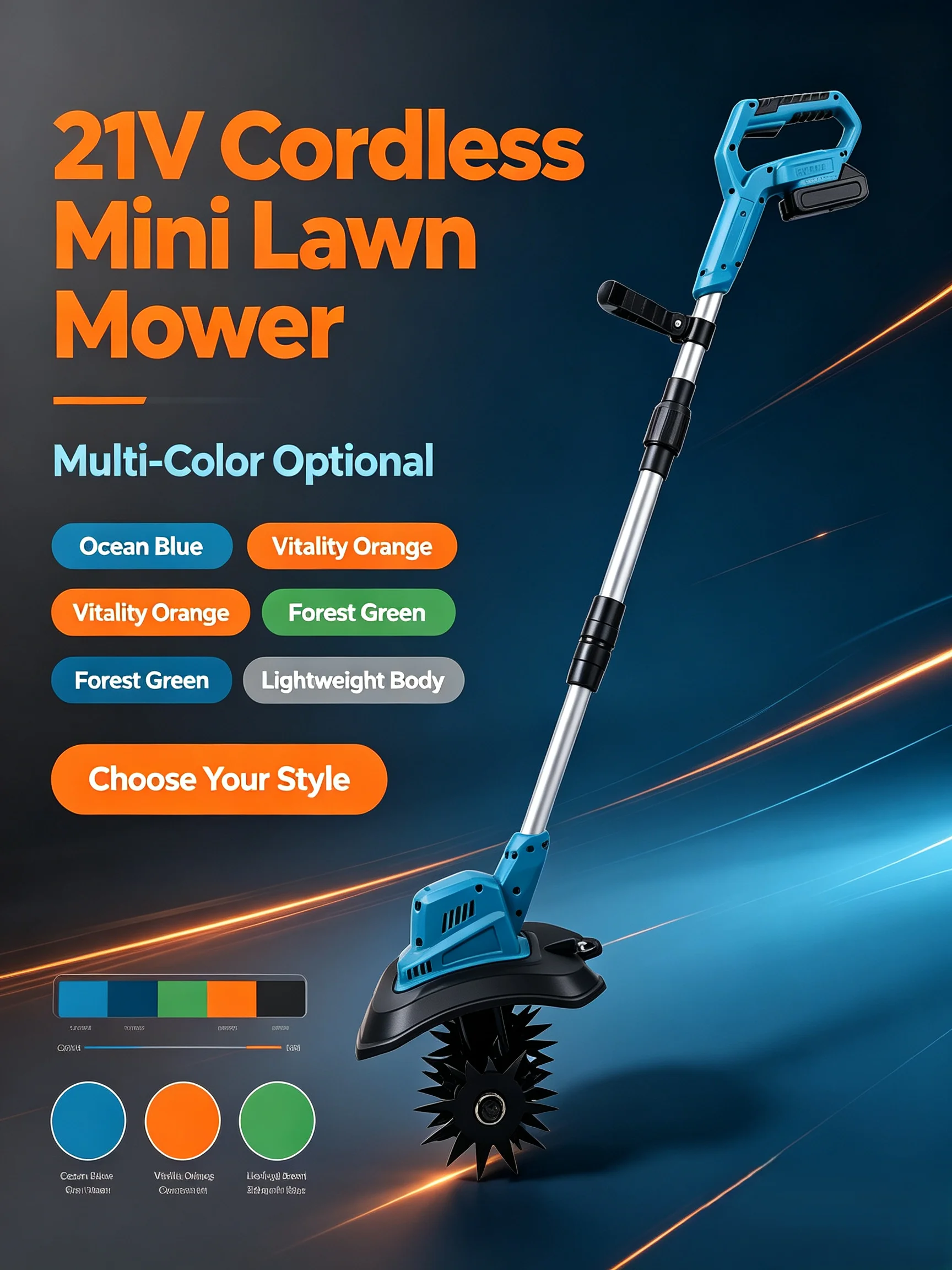 -For  Rechargeable Gear-Driven Lawn Trimmer 21V Li-ion Battery Durable Precision Handheld Design for Patio Sidewalk Flower*