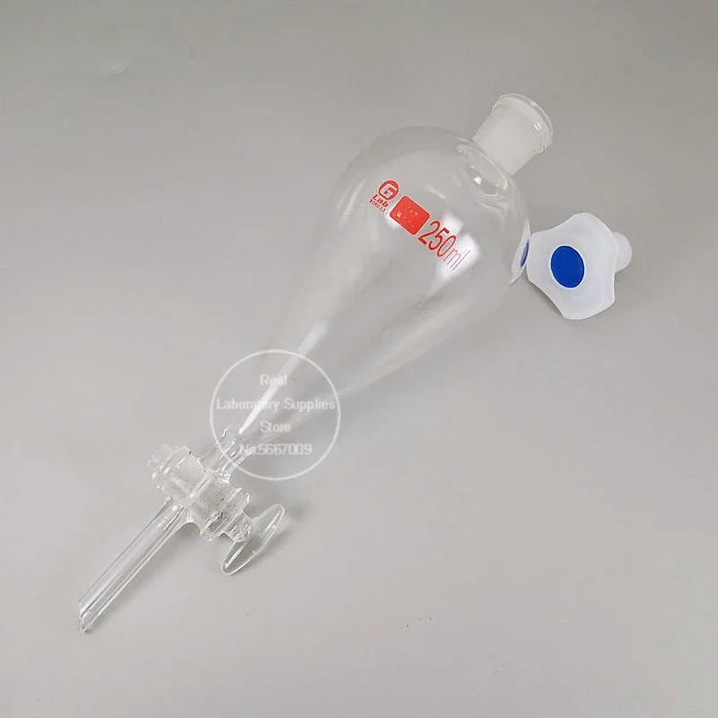 Imagem -04 - Funil Separador Transparente e Espesso com Vidro e Pistão Ptfe em Forma de Pera Experimento de Laboratório 30ml a 1000ml 1pc