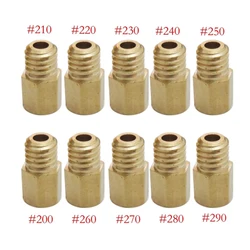 10Pcs Metal Copper Carburetor Main Injector Nozzle for MIKUNI VM/TM/TMX Carbs Main Jet #220 #230 #240 #250 #260 #270 #280 #290