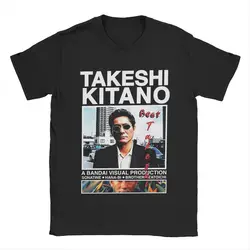 Takeshi Kitano T-Shirts for Men Novelty Pure Cotton Tee Shirt Crewneck Short Sleeve T Shirts Printing Clothes