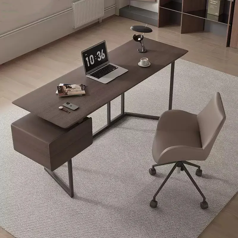 

Italian light luxury desk home writing desk modern fashion creative desk high sense retro computer table
