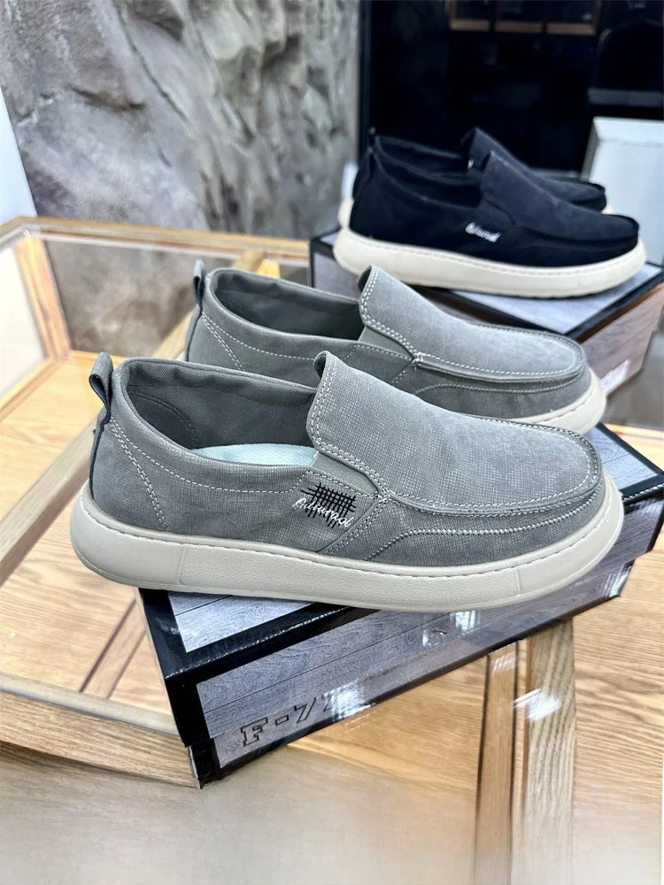 

Men's Summer Fashionable Casual Canvas Shoes Easy to Wear Outdoor Breathable Low Top round Toe Lightweight Sporty Flat Heel