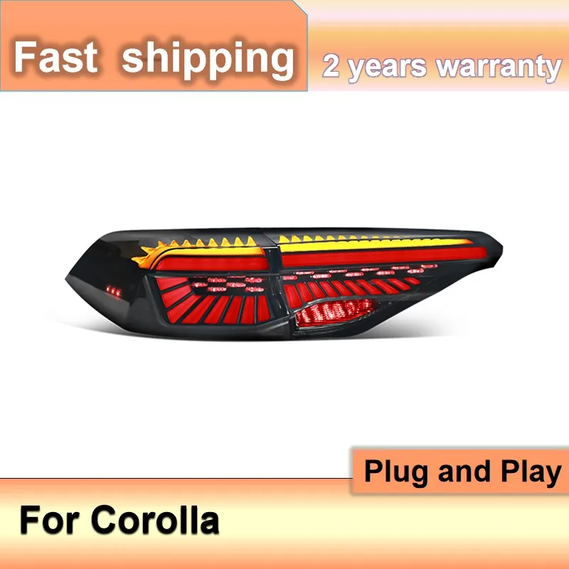 For Toyota Corolla Taillight 2019 2020 Corolla Tail Lamp Rear Light Crossing Light LED Dynamic Turn Signal DRL Fog Light