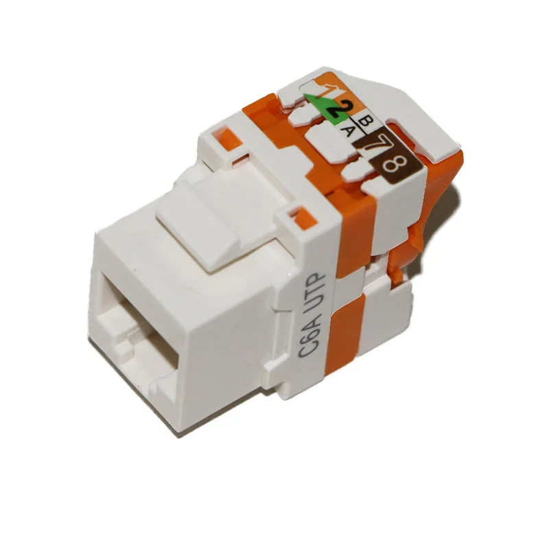 

10 Pieces/lot Rotary Network Keystone Jack Cat 6A UTP Unshielded Clip Module Wall Plug Connector Unshield 8P8C Networking