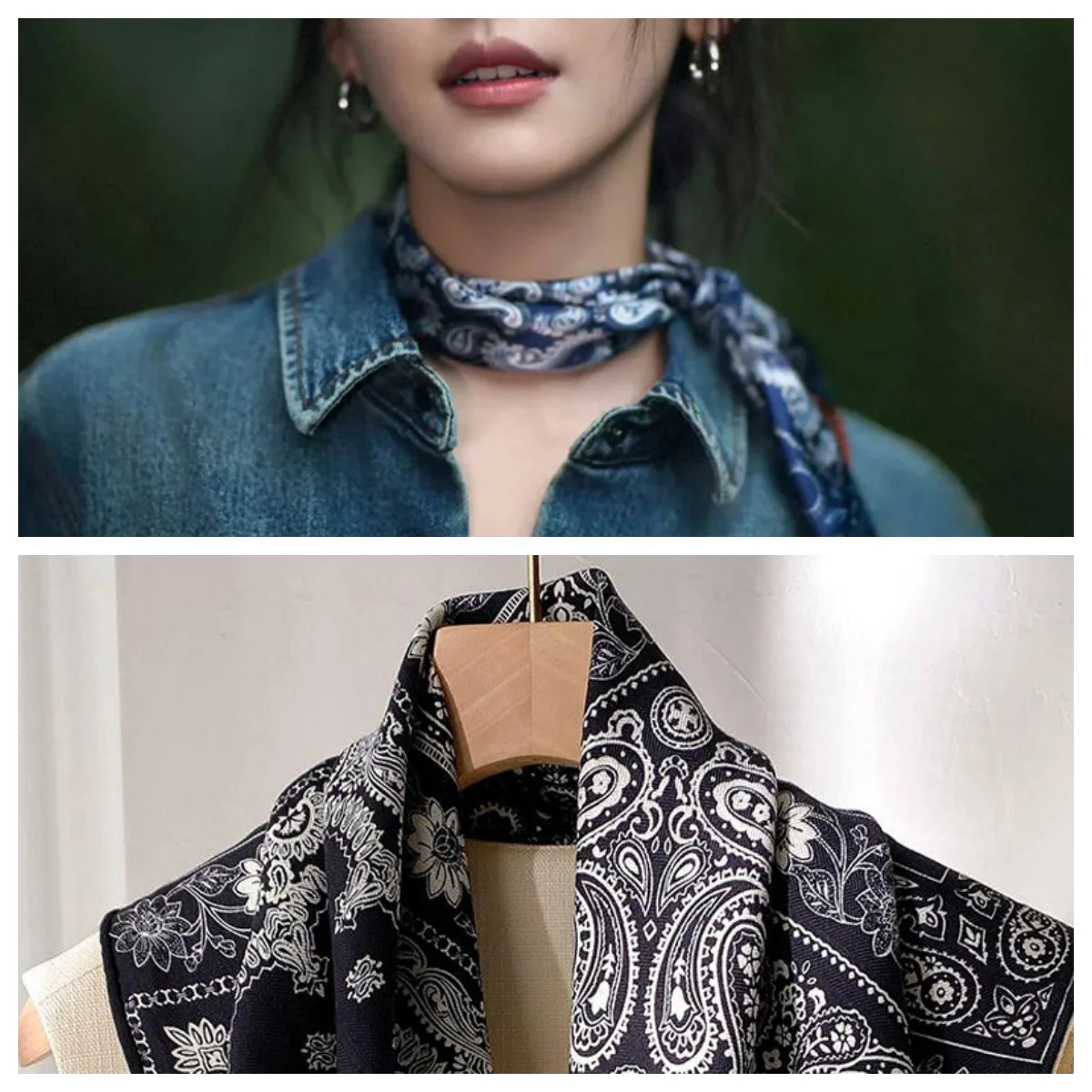 

Маленький квадратный шарф с цветком кешью, шелковый шарф, женский новый стильный шарф, женский высококачественный шейный ремешок, украшение