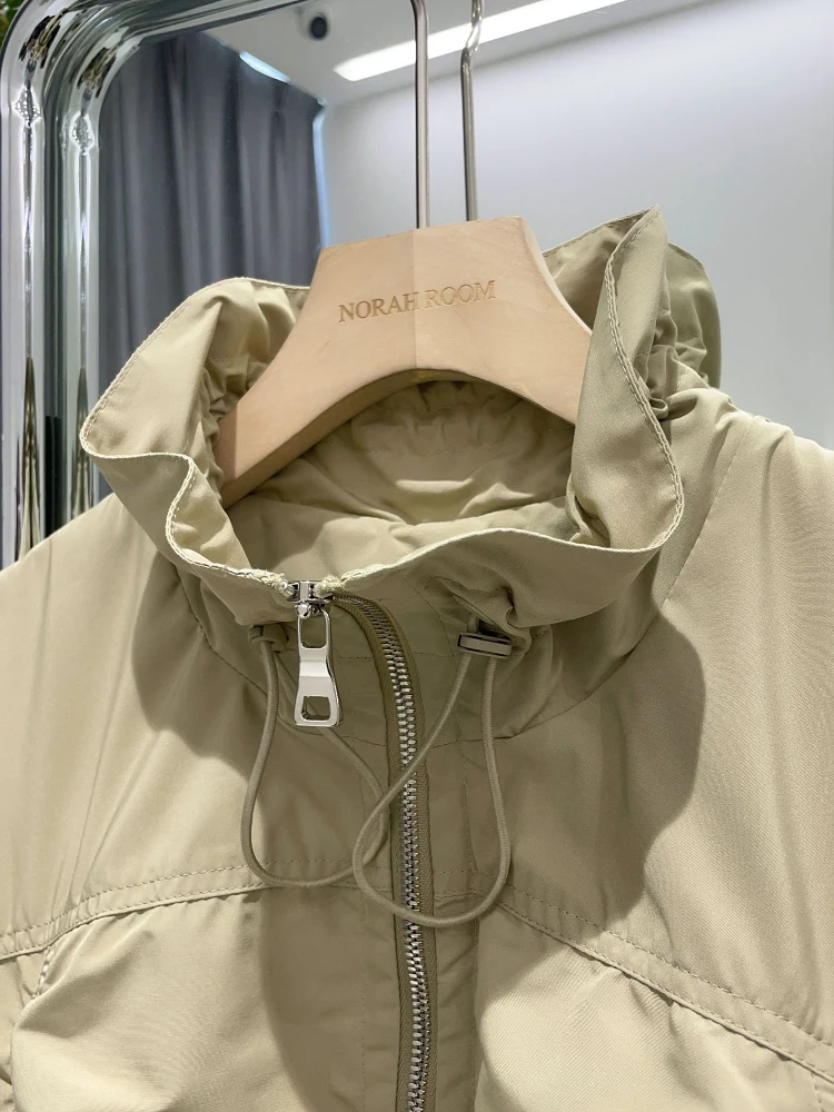 Nok Xiaola Authentieke Lente 2025, Nieuwe Collectie High-End Merk V-Home Poster Sle Dstring Jaet Bovenkleding Dames Faion