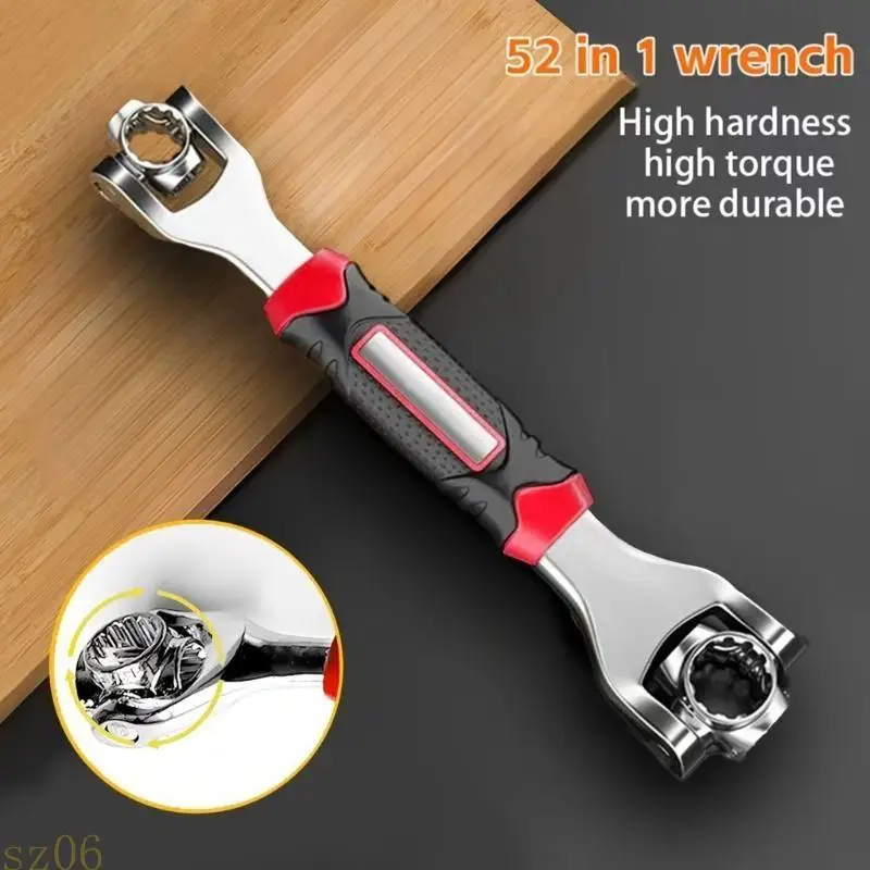 Q2Q4 Complete 52pc Socket Wrench Rotating Head Design Sturdy Metal Construction Organizers Case