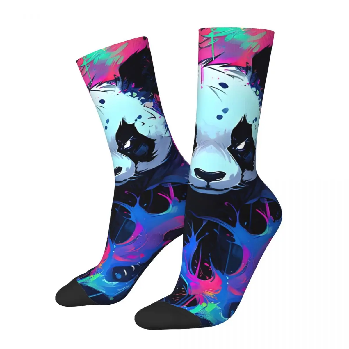 Retro bunte Herren Kompression socken Unisex Panda Harajuku nahtlos bedruckte Neuheit Crew Socke