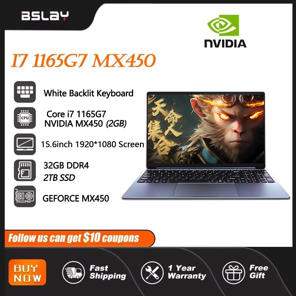 NVIDIA-Notebook Gaming Portátil, MX450, i7, 1165g7, DDr4, 32 GB de RAM, 2TB SSD, 15. Laptop 6 Polegada, Core 11 Pro, Tela 1920*1080