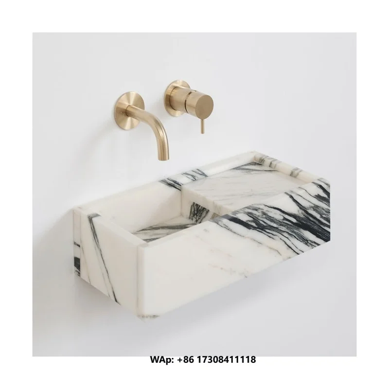 Newstar Panda White Marble Sink With One Hole Custom Order Small Marble Sink