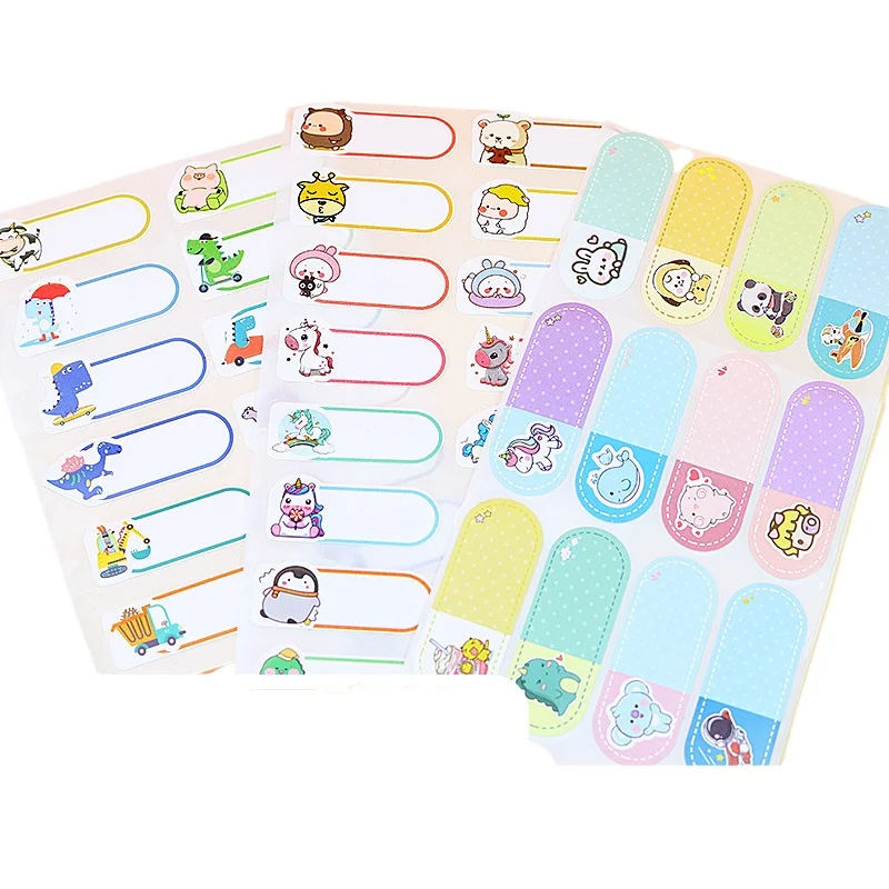 Iron-On Name Labels for Kids Clothing Waterproof Cartoon Personalized Name Stickers for Preschool Kindergarten School