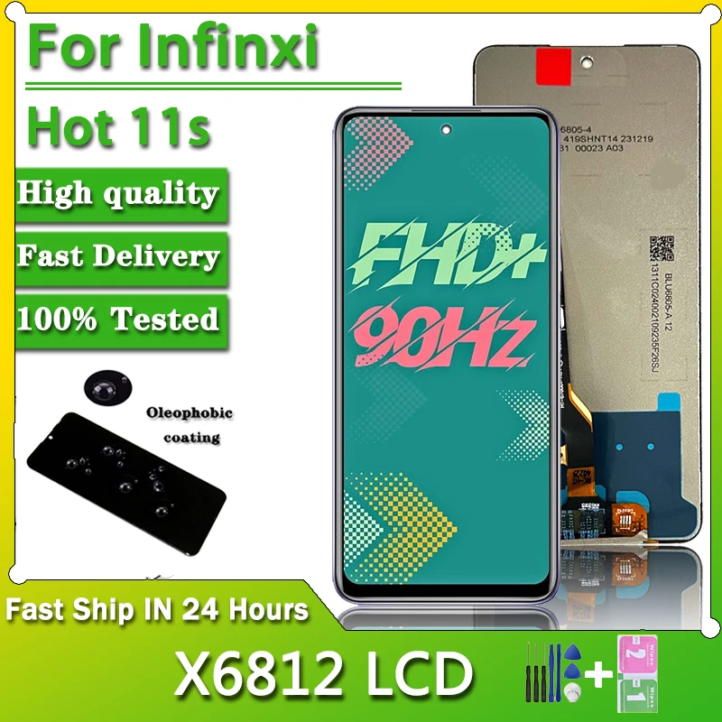 

6.78"Hot 11S Display Screen For Infinix Hot 11s NFC X6812 X6812B LCD Display Touch Screen Digitizer Assembly Replacement Parts