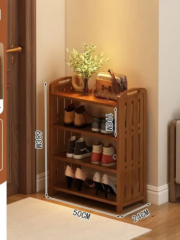 New Popular Bamboo Multi-tier Shoe Rack Narrow Small Shoe Storage Organizer for Entryway Indoor Home Space Saving Wooden Shelf