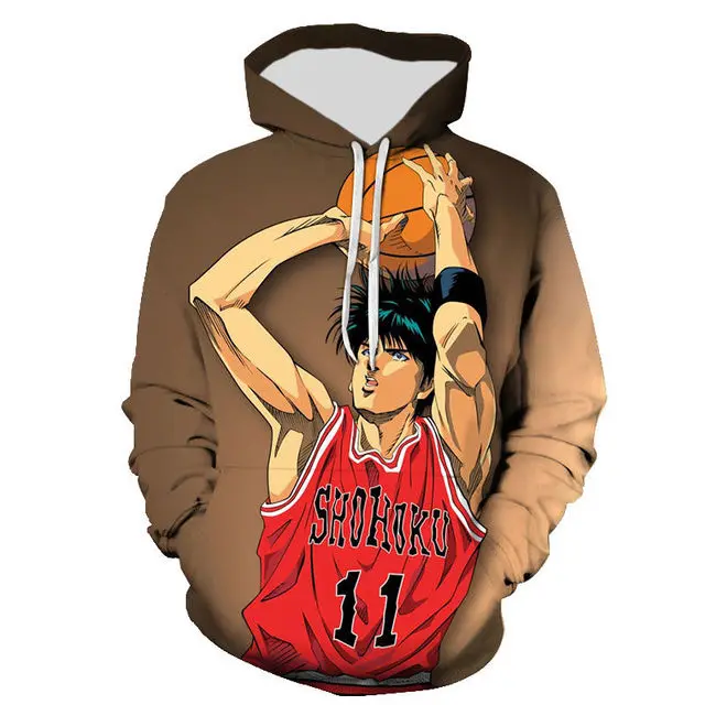 2023 NEW Slam Dunk Printed 3D Pullover Hoodies Men Women Long Sleeve Sweatshirts Streetwear Men Plus Size Hooded Sportswear