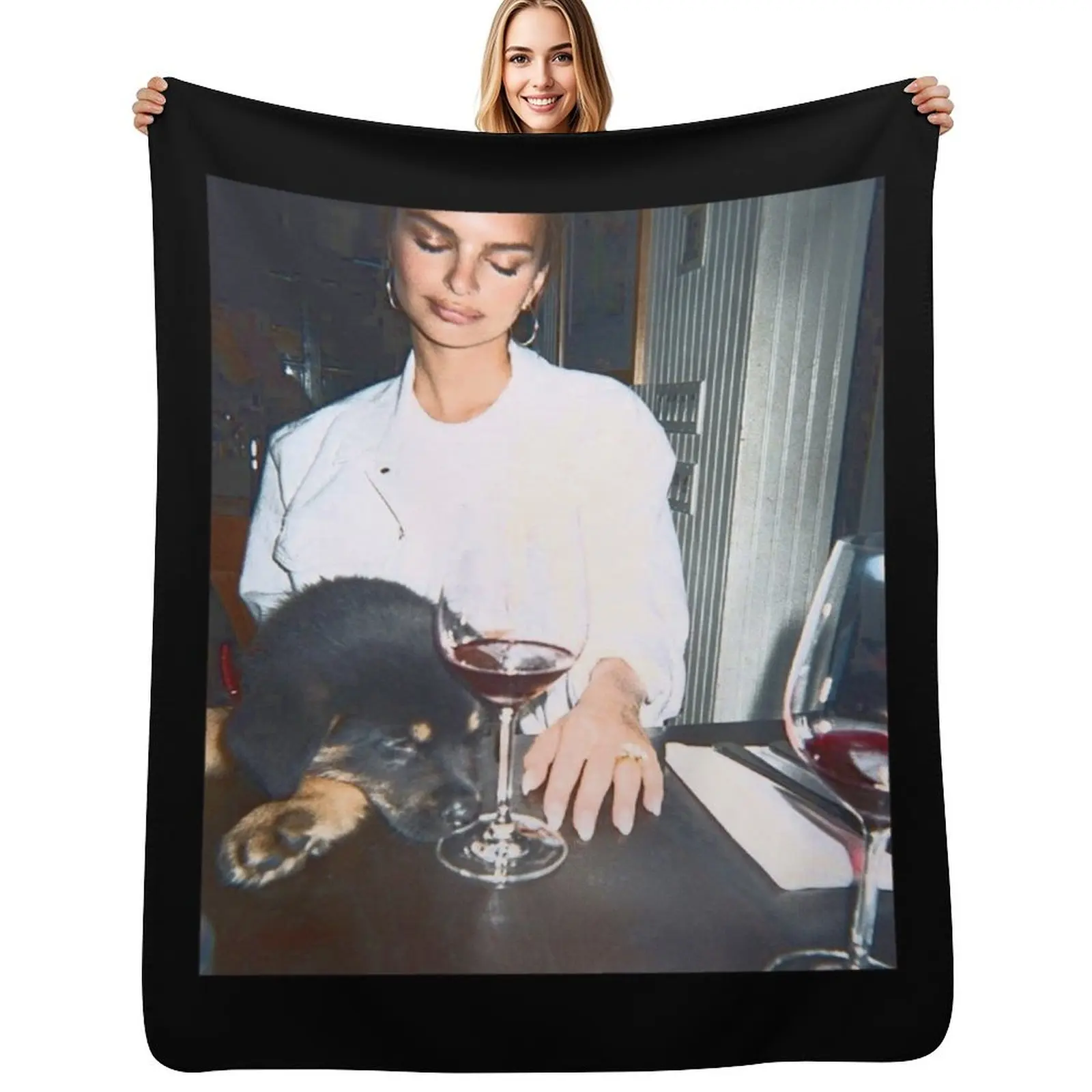 Emily Ratajkowski Throw Blanket Color Fast Cozy Throw Blanket