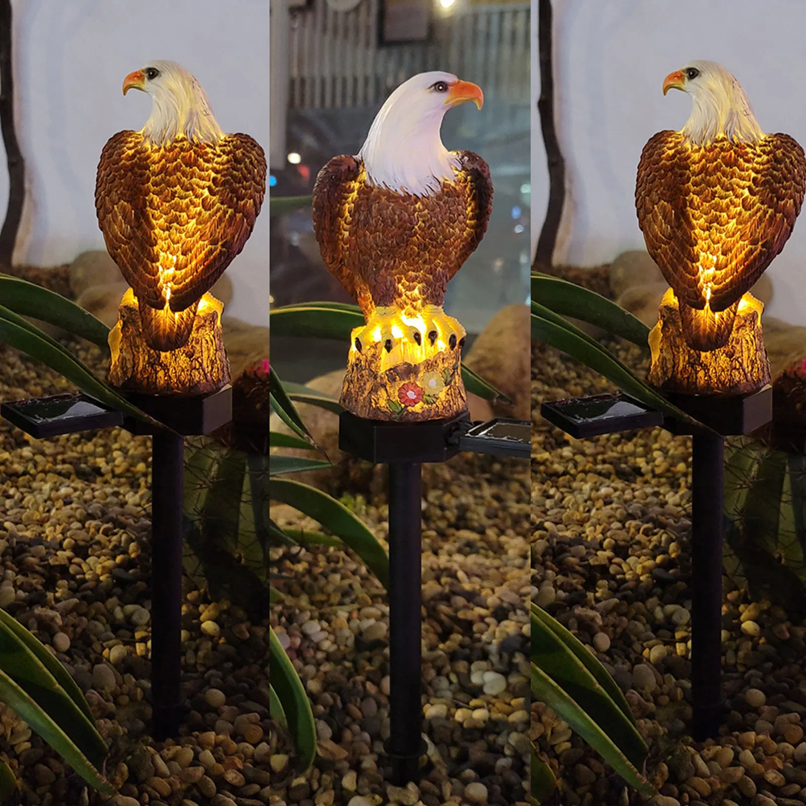 Lámpara de césped de inserción de tierra de águila, linterna de decoración de jardín de patio al aire libre, enchufe Solar de nuevo estilo, hermosas luces decorativas