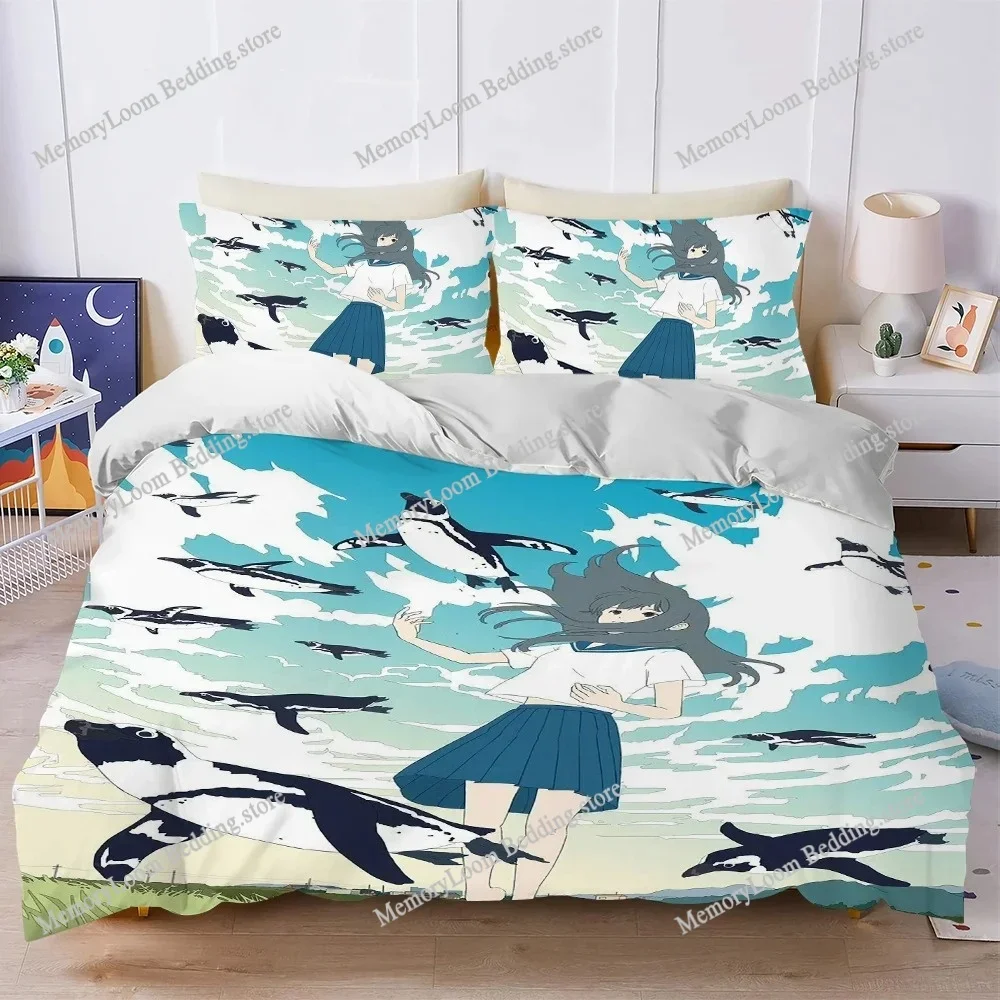 

Fashion Anime Girl Duvet Cover Set Home Style Bedding Soft Laundry Cotton Bed Student Dormitory Gift Home Textileextile741