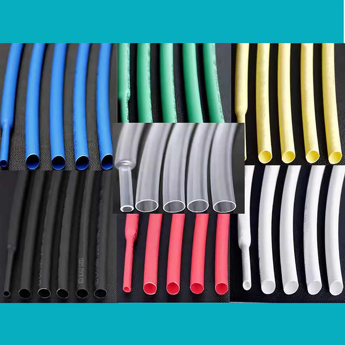 Diameter 0.6mm 0.8mm 1mm 1.5mm 2mm 2.5mm PE Heat Shrink Tube 2:1 Ratio Heat Shrinkable Tubing Insulated Wire Wrap 7-Colors