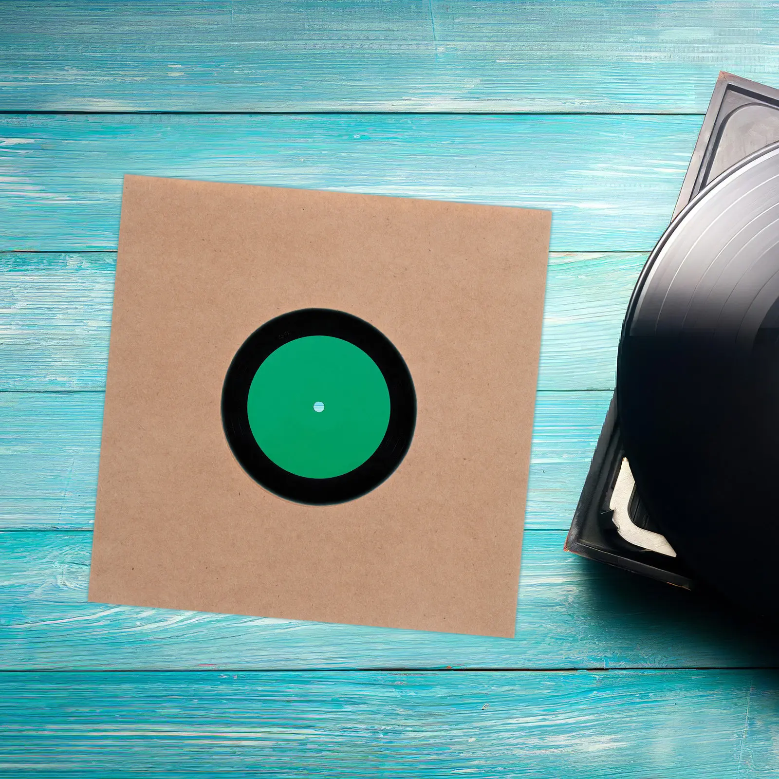 

10 шт. коричневых крафт-пакетов для виниловых пластинок с угловым дизайном и вентиляционными отверстиями, 7 дюймов, для хранения и защиты