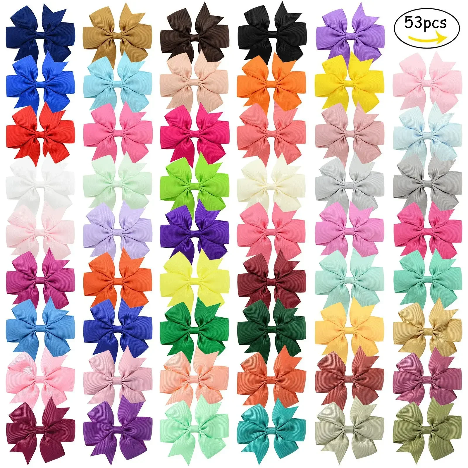 20pcs/lot Solid Hair Bows Clips Baby Girls Kids Hair Clips Headwear Hair Accessories Gifts Wholesales