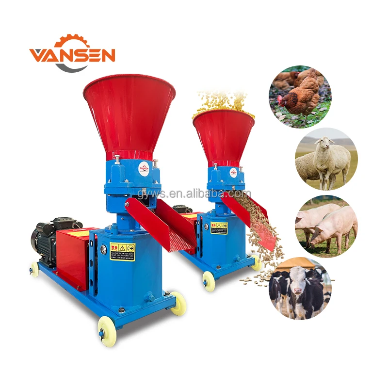 Livestock Poultry Chicken Cattle Goat Animal Food Making Maker Press Pelletizer Granular Feed Pellet Processing Machine For Farm