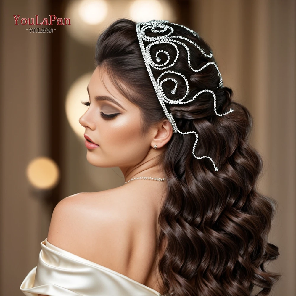 

YouLaPan Wedding Fashion Hair Hoops Shiny Bridal Headband Banquet Party Pageant Jewelry Handmade Women Hair Accessories HP620