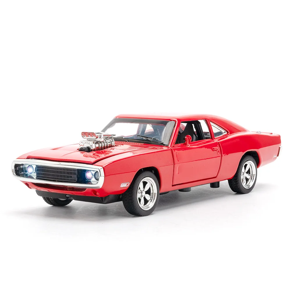 1:32 Oplader 1970 Automodel Diecast Simulatie Terugtrekken Geluid En Lichten Voertuigen Modelspeelgoed Collectie Ornament Kinderen Geschenken