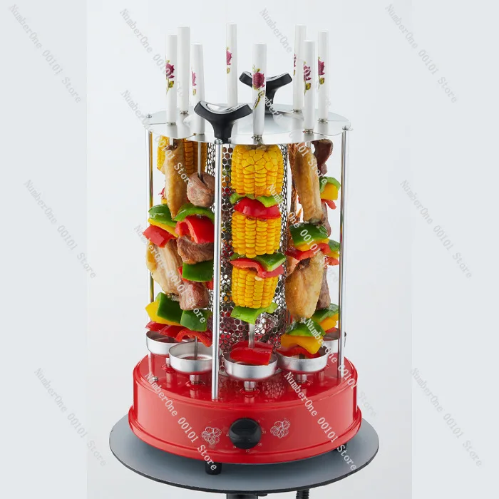 

Eight-fork kebab machine automatically rotates environmentally friendly BBQ grill