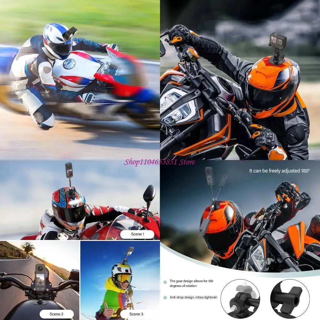 Action Camera Flexible Fixed Base For Motorcycle Windshield Curved