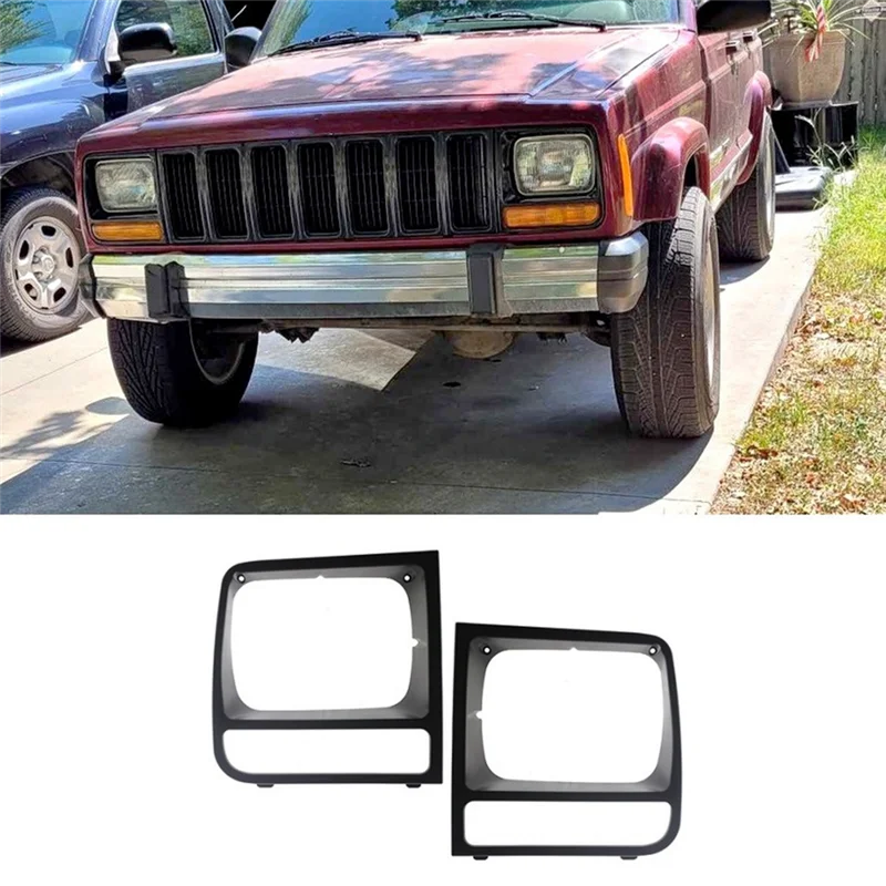 M93K-مجموعة باب المصباح ملحقات الكسوة 5EM72SW1 5EM73SW1 لسيارة جيب شيروكي 1998-2001 حواف المصباح الأمامي