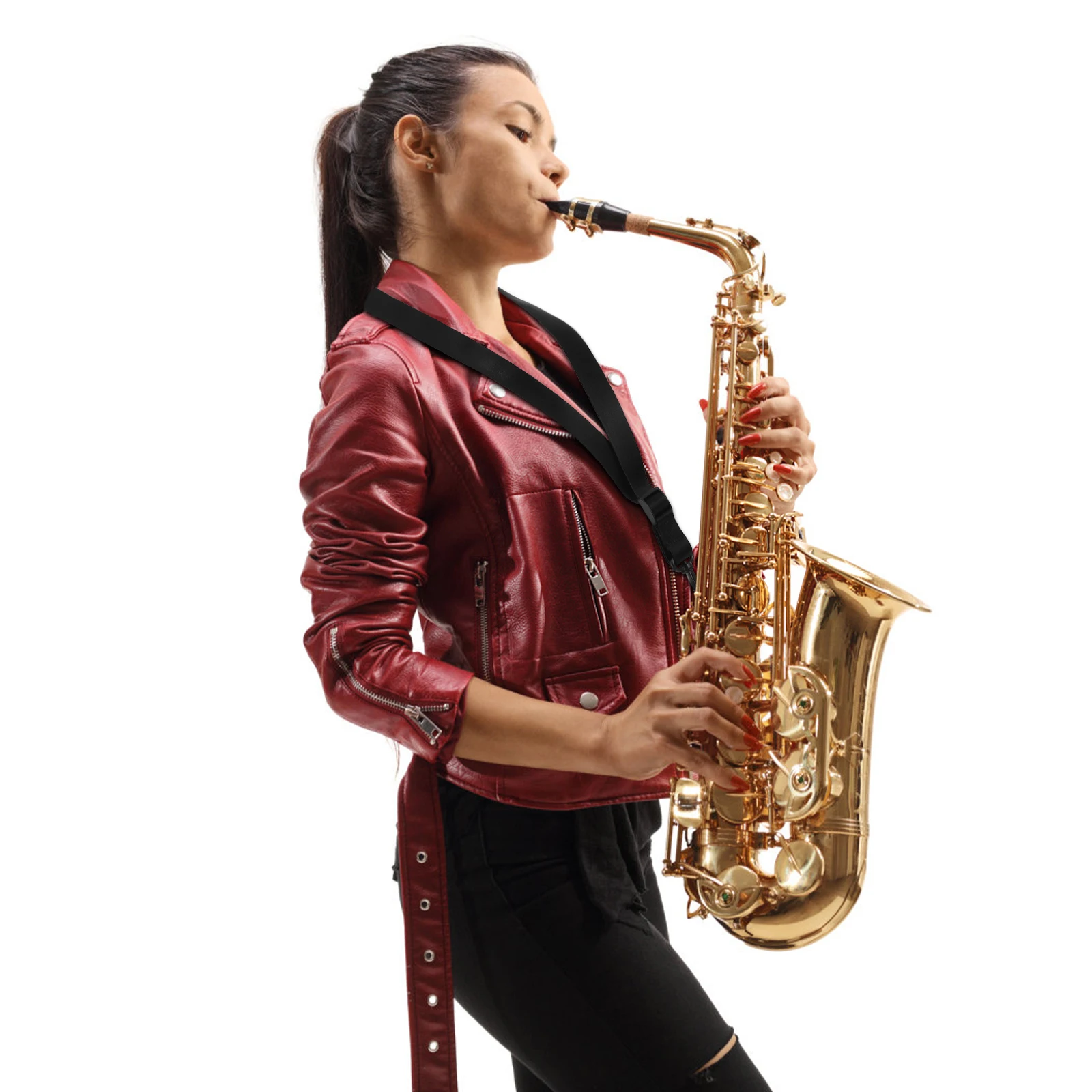 

Saxophone Neck Strap Accessories Adjustable Harness Shoulder Lanyard Alto Button
