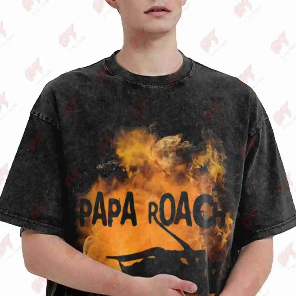 Roach Inferno Vintage Washed Tee Pure Cotton T-Shirt