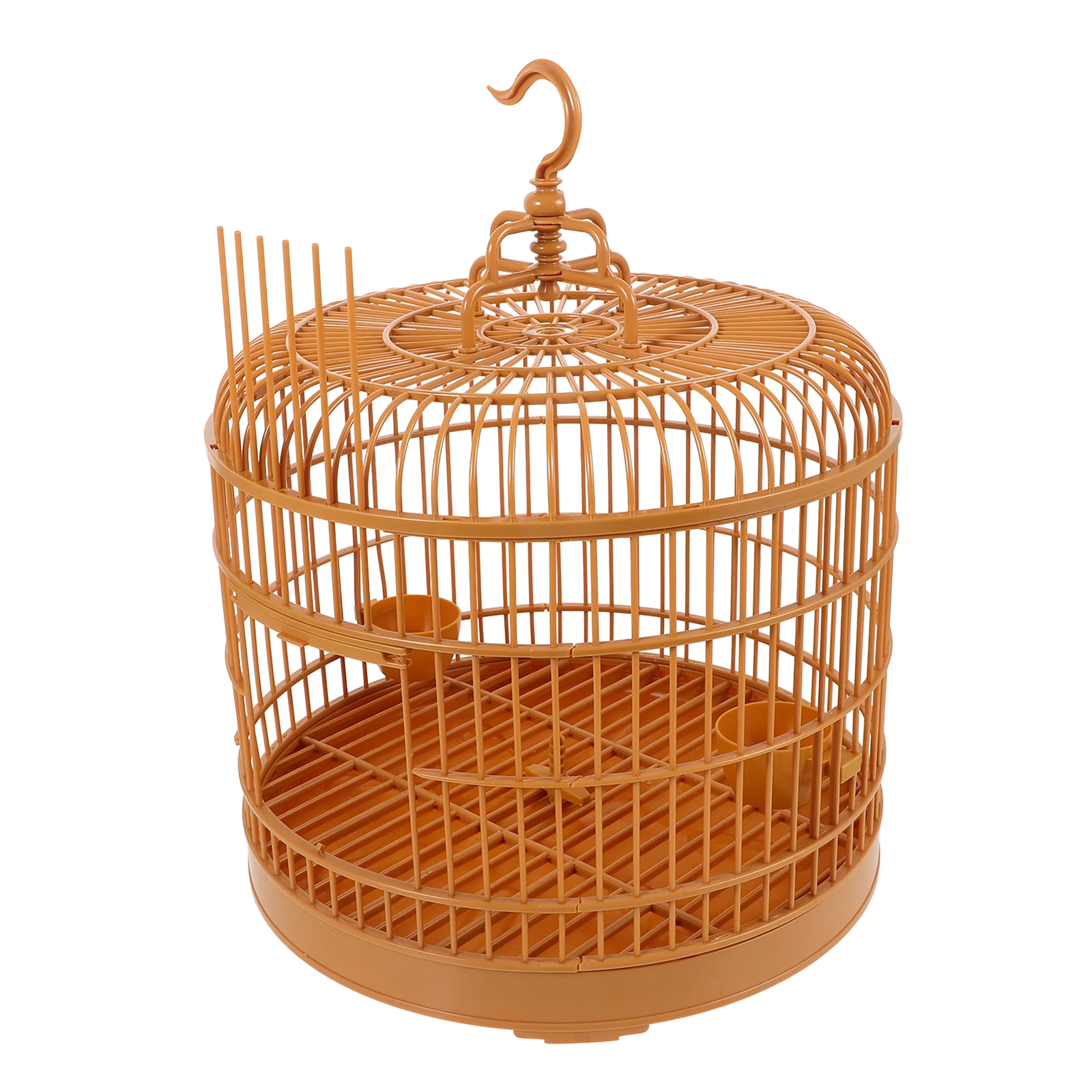 

Round Bird for Parrot Small Animals Hanging Chocolate Plastic Birdcages Travel Hanging Cage For Small Animals Safe Reusable Pet