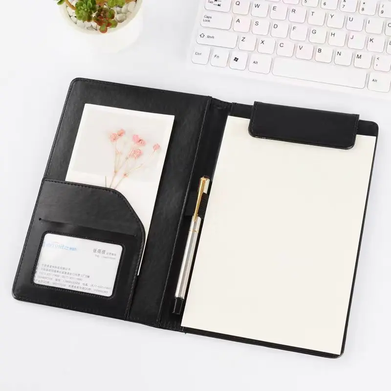

PU Leather A5 File Folder Clipboard Document Clip Business Meeting Contract Clamp Writing Pad Office School Supply
