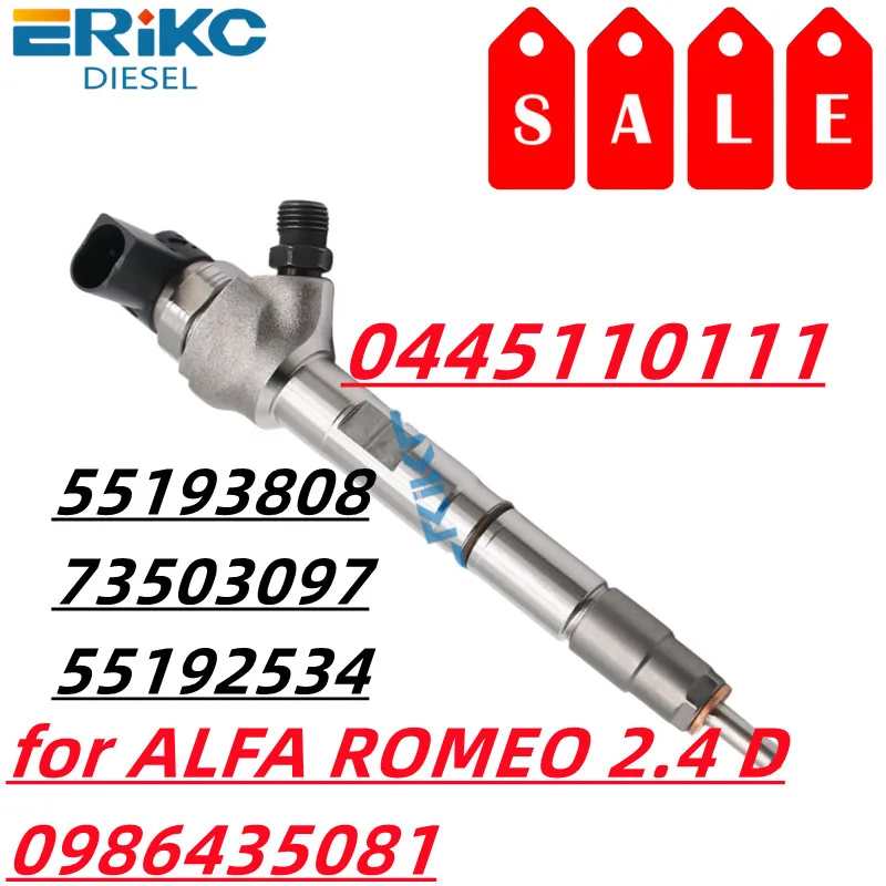 0445110111 Common Rail Injector Nozzle 0 445 110 111 Diesel Inyector 55193808 73503097 55192534 for ALFA ROMEO 2.4 D 0986435081