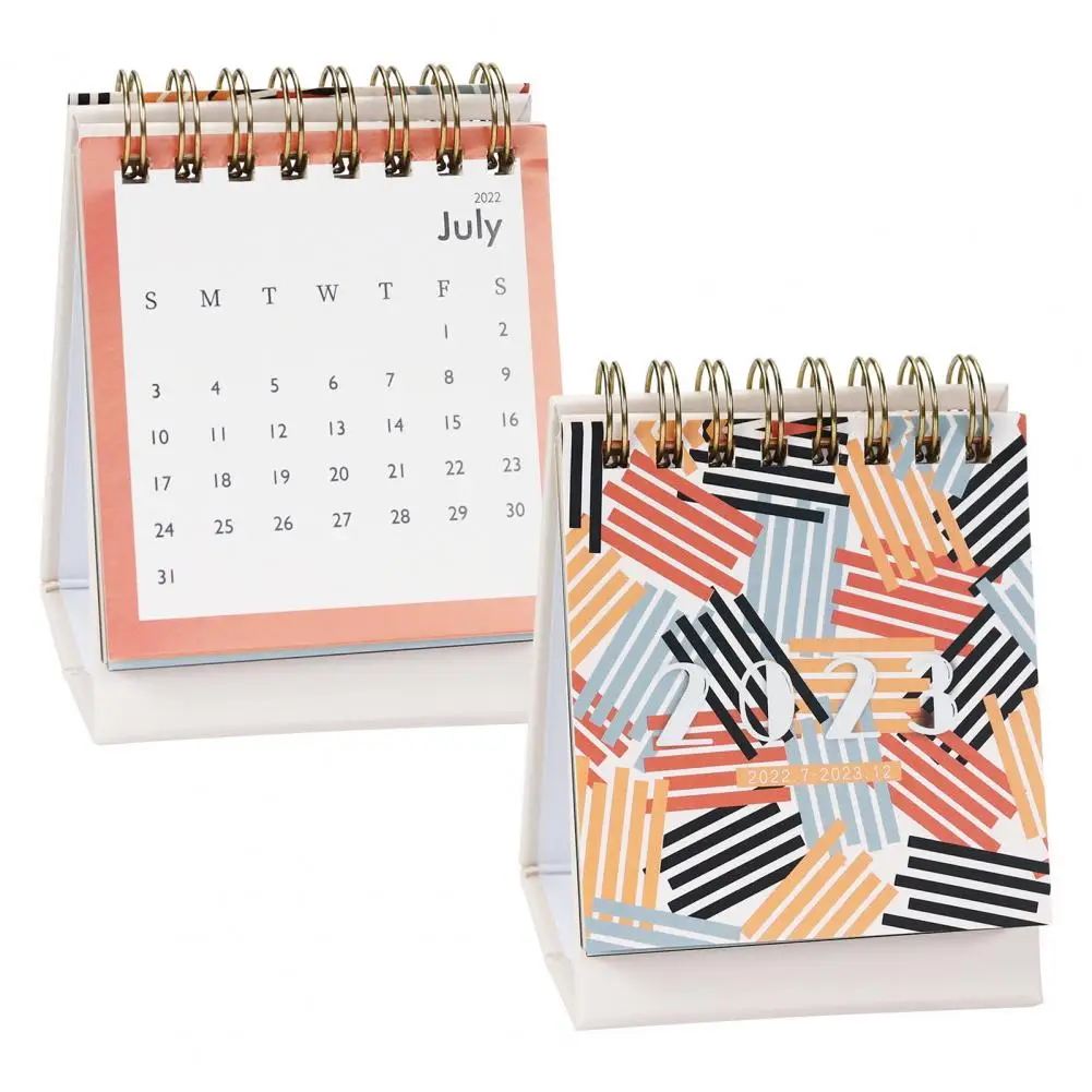 Office Supplies  Durable Standing Flip Desk Calendar Tear-Resistant Calendar Clear Pattern   for Office