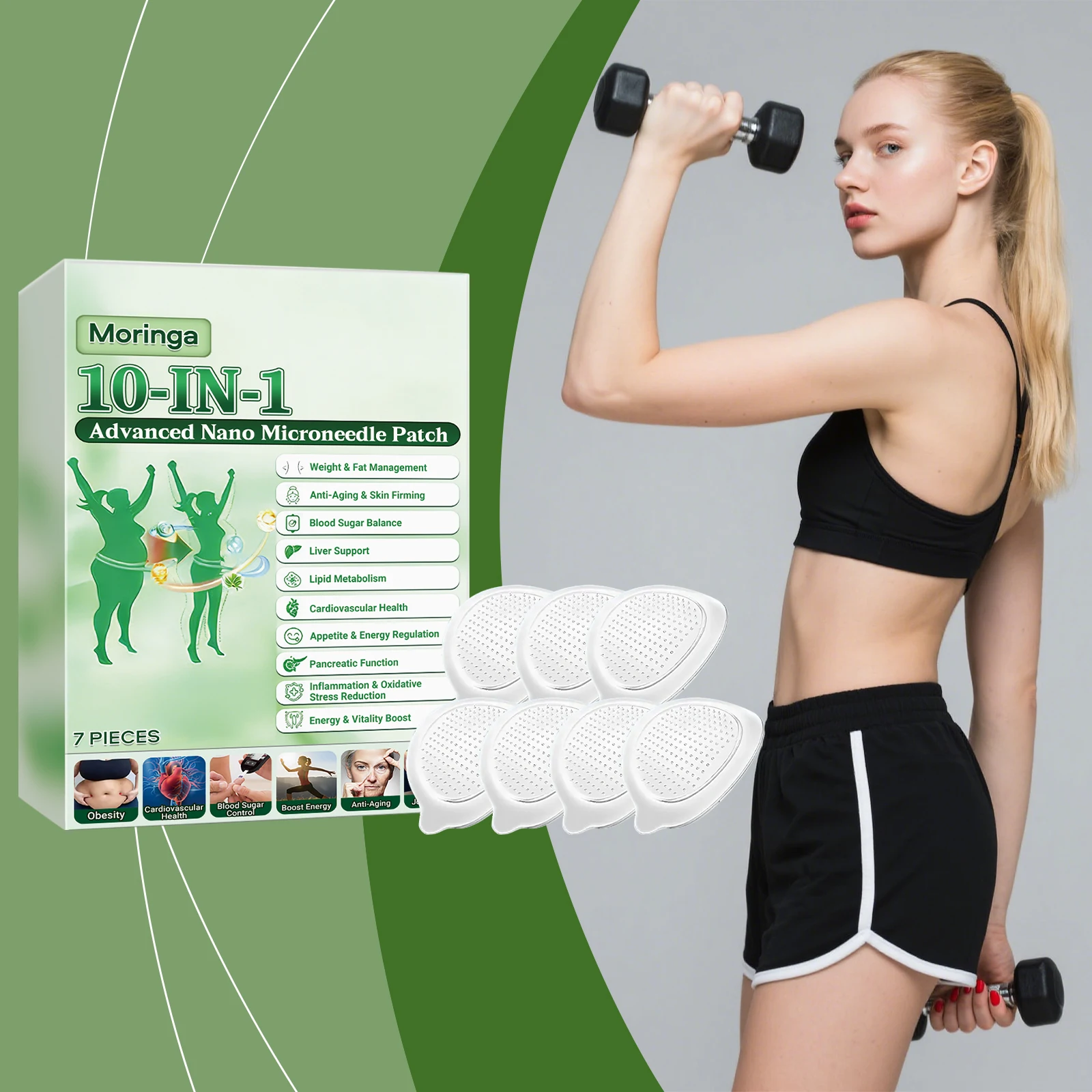 Moringa Nano Microneedle Patch • Natural Plant Extract • Deep Hydrating Care • Gentle Skin Repair • Skin-Friendly Comfort