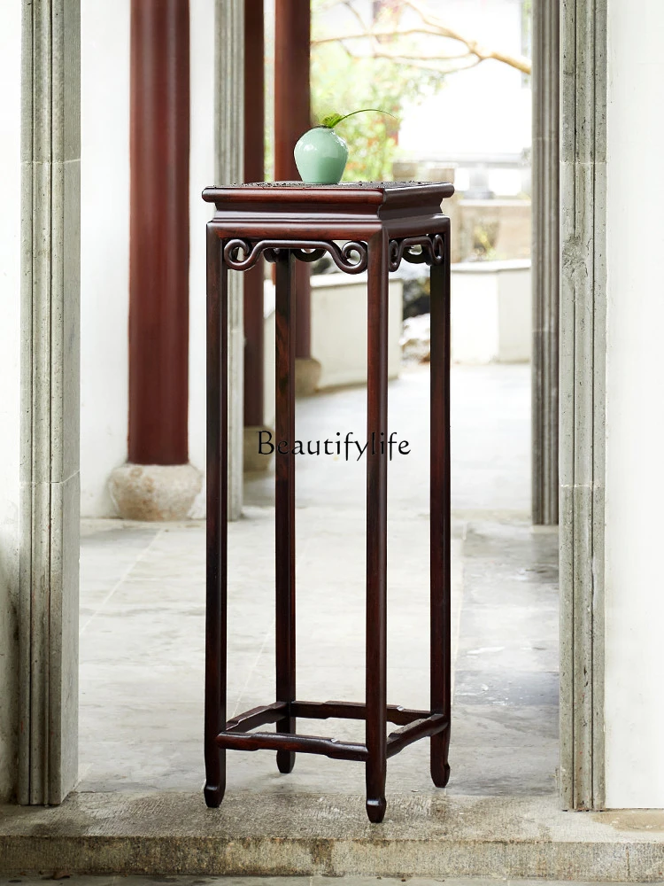 

New Chinese Style Solid Wood High Flower Sandal Wood Living Room Storage Flower Pot Home Display Stand