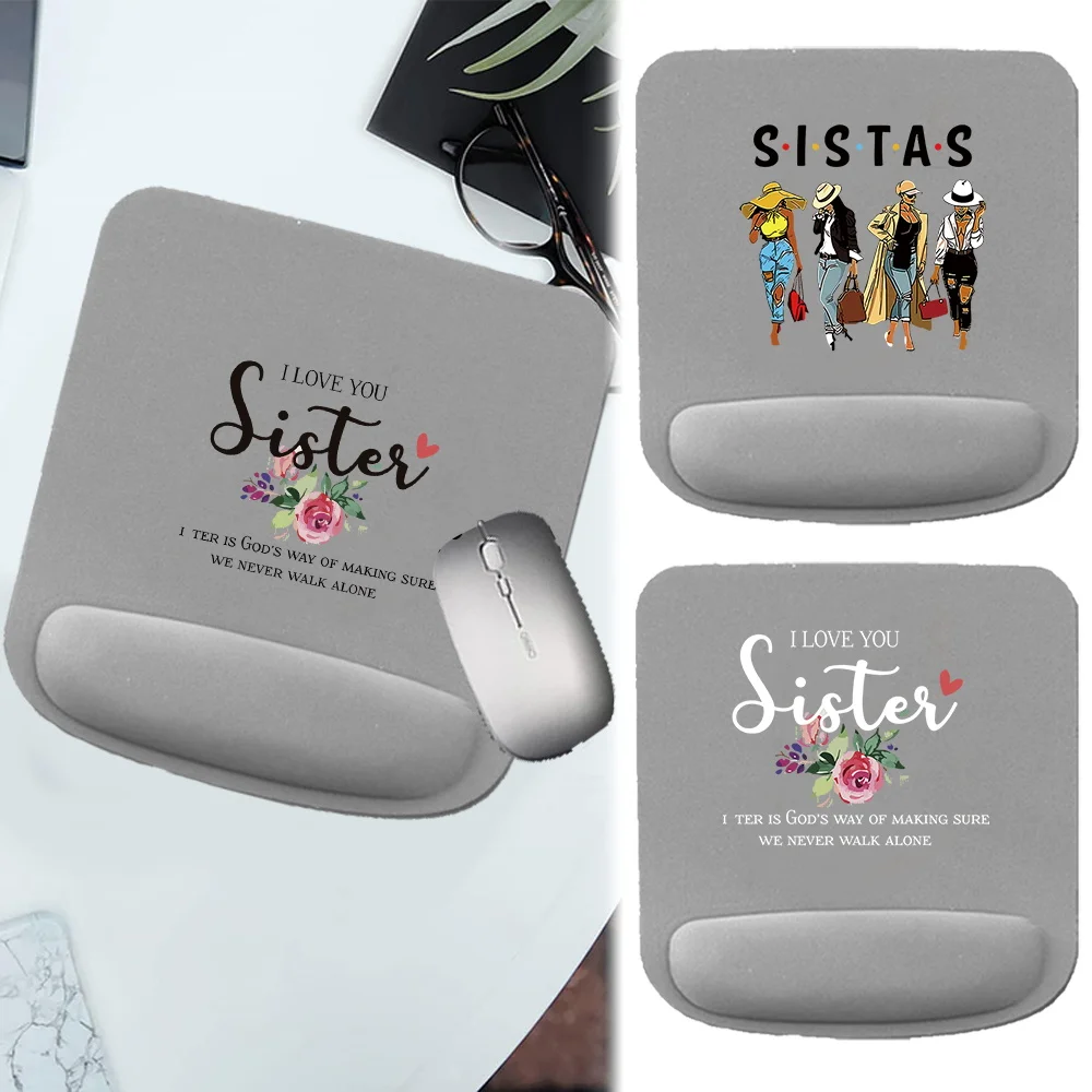 

Mouse Pad Wrist Rest Comfortable Desk Mats Wrist Support Sister Series Non Slip Mice Mat for PC Laptop Computer Mousepad