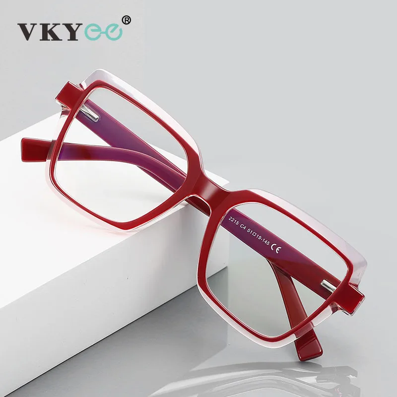 

VICKY New Models Double Color Simple Versatile Anti-blue Light Glasses Can Be Customized Prescription Reading Glasses 2215