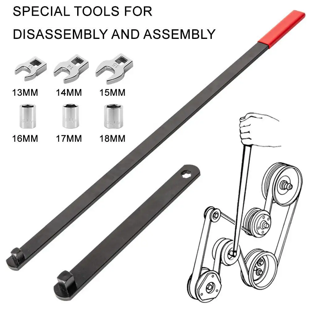 

8Pcs Idler Pulley Adjustment Wrench Belt Tension Tensioning Adjuster Lever Tool Extension Wrench Workshop Tool