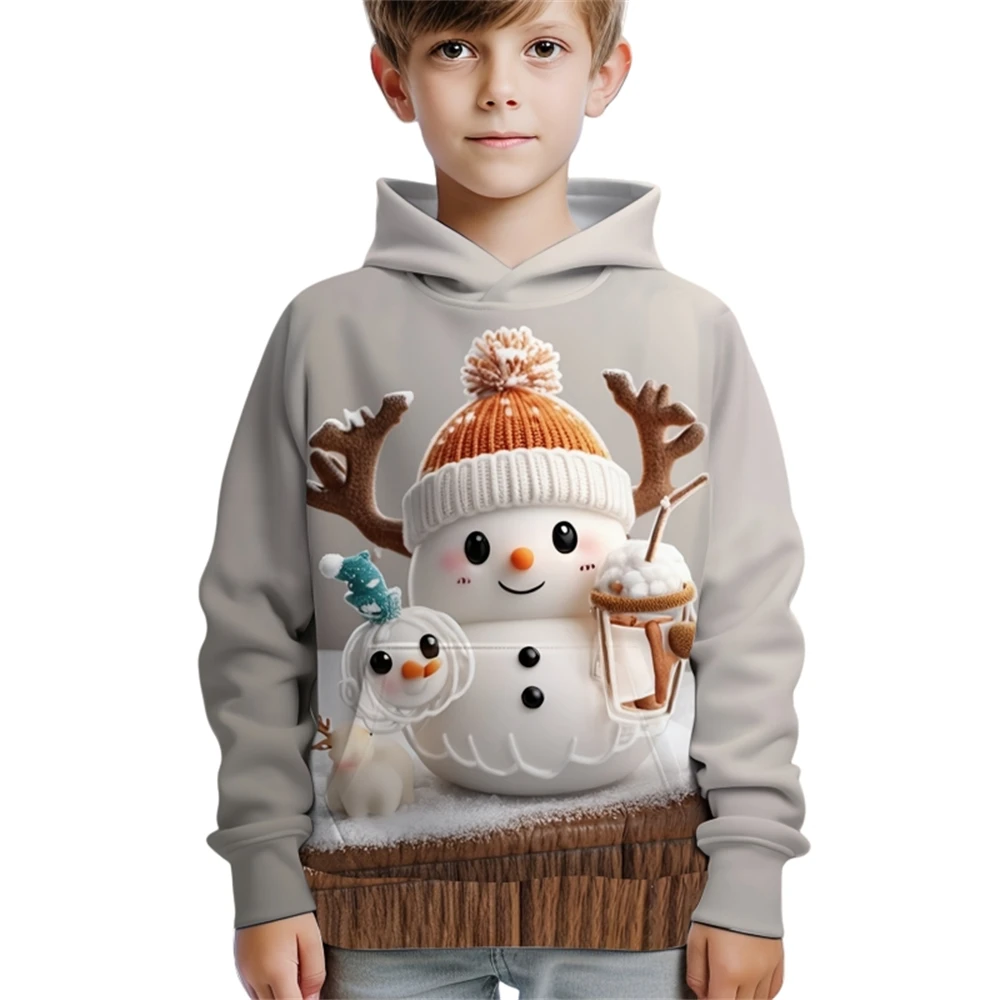 

Christmas Kids Clothes Boys Hoodies Long Sleeve 3D Santa Claus Print Children Spring Fall Clothes Casual Party Girl Clothes Top