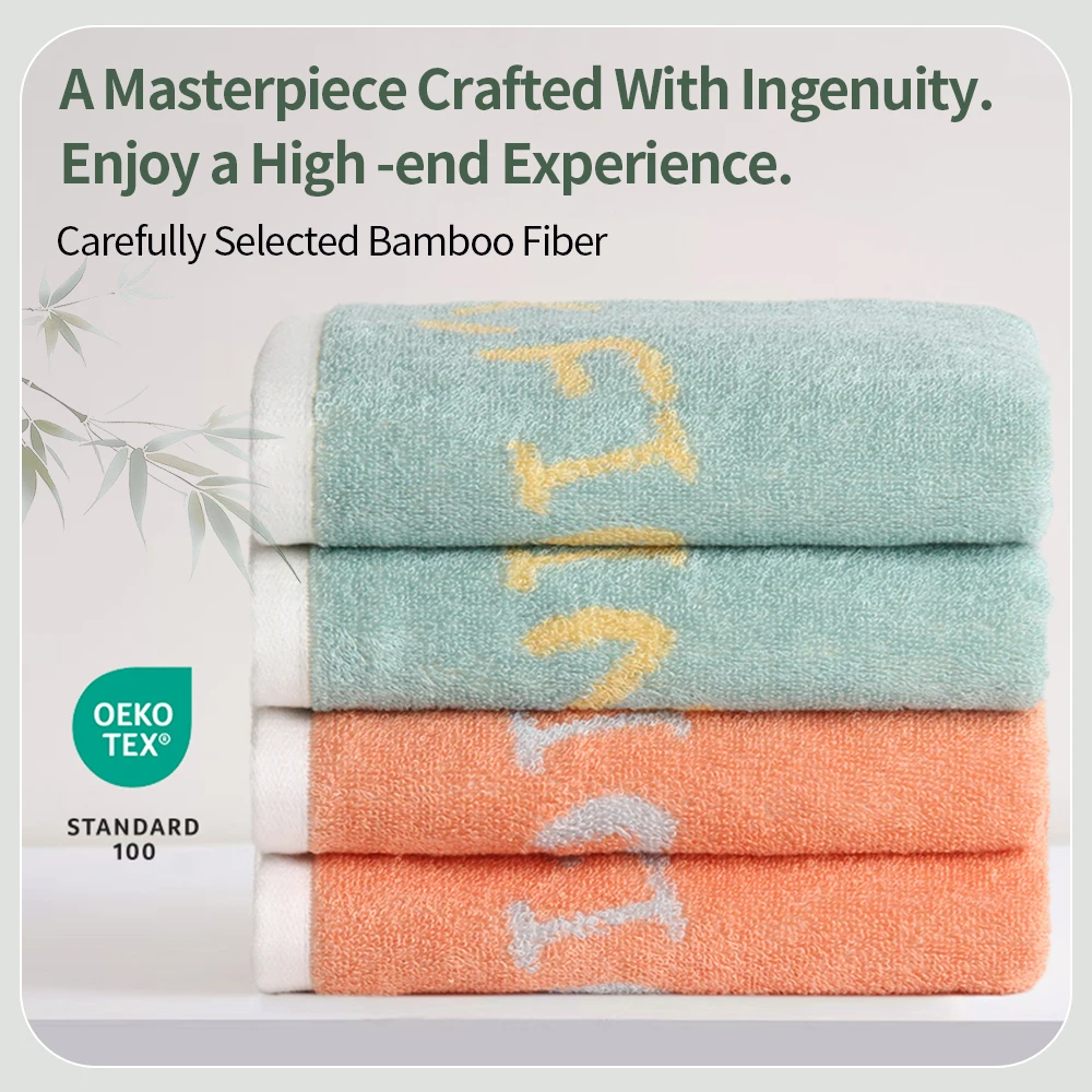 1/2Pcs Bamboo Fiber Towels Smiley Face Bath Towel Washcloth Cotton Towel  Soft Absorbent Towels Multipurpose Use For Child