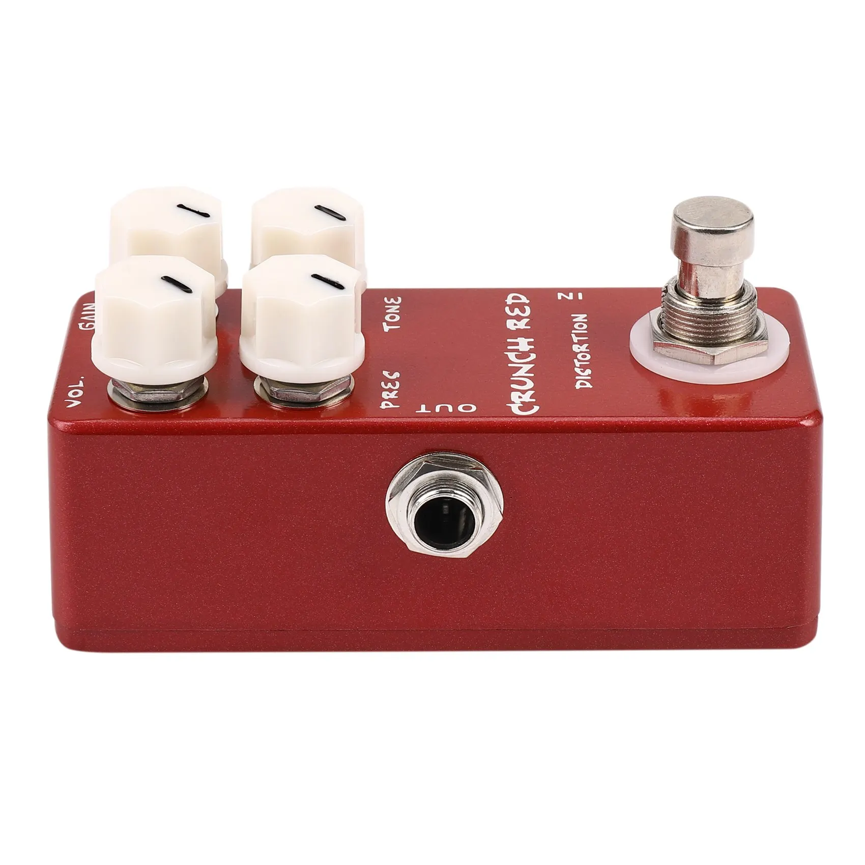 Mosky Pedal efek gitar Mini, Pedal efek gitar Mini distorsi merah, Bypass sejati, tempurung logam penuh