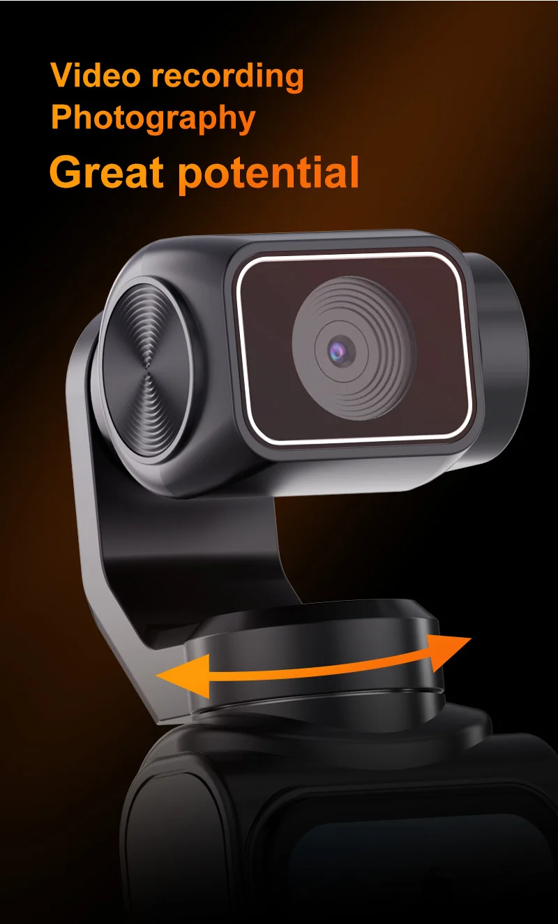 Ourlife 4K Pocket Action-Kamera 330 ° Auto-Rotierende Sportkamera mit Touchscreen, Gesichtsverfolgung und tragbarem Vlog-Videorekorder – Detail 4