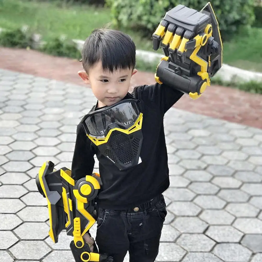 Electric Mechanical Arm Shooter Toy Long Range Wearable Robot Arm Soft Bombs Launcher Glove Toy for Toddlers Boys Indoor Outdoor