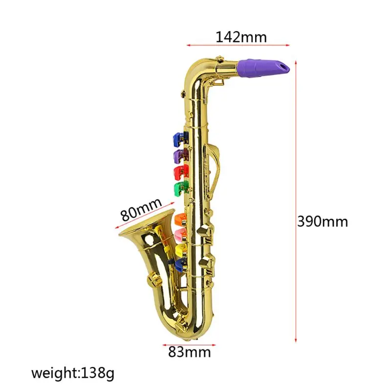 Juguete instrumento musical juguete trompeta saxofón para niños, mini saxofón aprendizaje musical