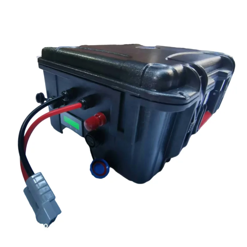 IP67 Waterproof 24V Rechargeable LiFePO4 Battery 50Ah 100Ah 180Ah 8S BMS, High Capacity Power Supply with 10A Charger for Solar